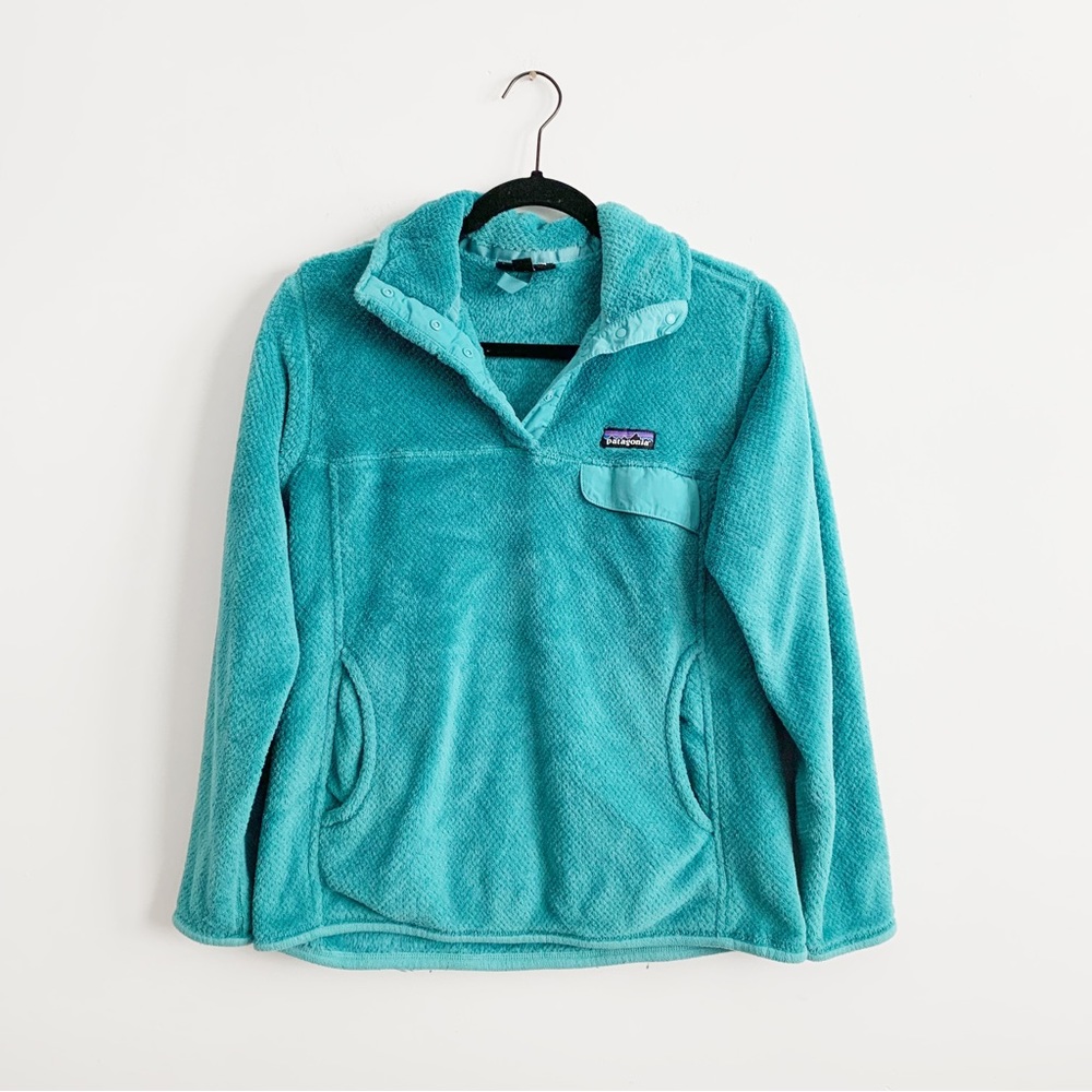 Patagonia Women’s Re-Tool Half Snap Pullover Fleece Teal Turquoise Medium